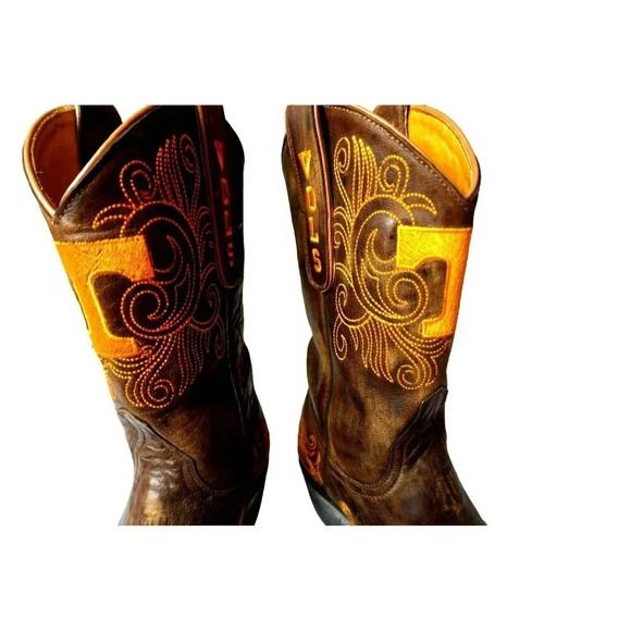 Gameday university of Tennessee vols brown distressed cowgirls boots for women - Picture 12 of 12